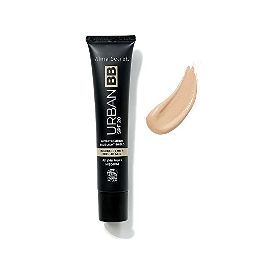 Alma Secret Urban BB Crema SPF 20 para todo tipo de pieles. Tonos Medium & Warm - Ecocert Cosmos Natural– 40 ml. (Medium)