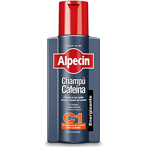 Alpecin Champú Cafeína C1 1x 250 ml | Champu anticaida hombre y con cafeina | Tratamiento para la caida del cabello | Alpecin Shampoo Anti Hair Loss Treatment Men