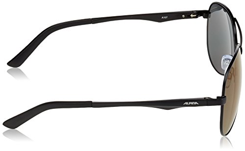 ALPINA 107 Sunglasses, Unisex-Adult, Negro-Black-Matt/Blue-Mirror, Talla única