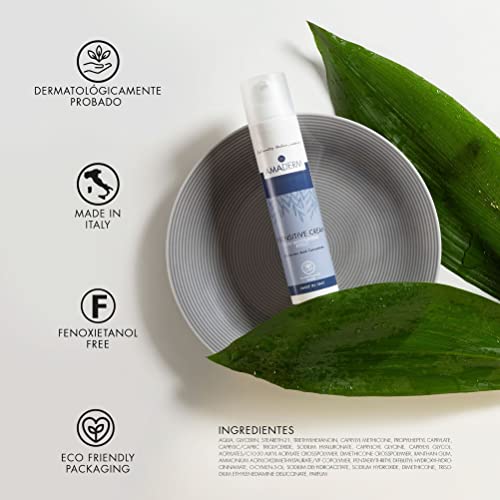 AMADERM H-Sensitive Men Cream 100ml | Crema Facial Hombre Hidratante con Ácido Hialurónico Concentrado | MADE IN ITALY Crema Hidratante Anti-fatiga 24H Ideal para el Afeitado | FENOXIETANOL FREE