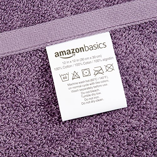 Amazon Basics - Paños de algodón (30,5 x 30,5 cm), pack de 24 - Lavanda, Rosa claro, Blanco