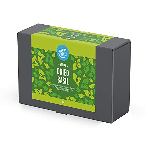 Amazon Brand - Happy Belly - Albahaca seca - 4x15g