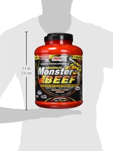 Amix - Monster Beef Protein - Suplemento Alimenticio - Mejora del Rendimiento - Proteína de Suero - Glutamina en Polvo - Nutrición - Proteína de Ternera - Sabor Bayas Silvestres - Bote de 2 Kg