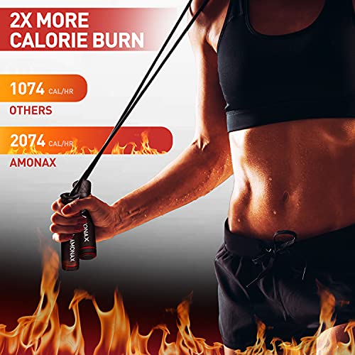 Amonax Cuerda Saltar, Comba Crossfit Hombre Mujer, Combas para Saltar para Boxeo Entrenamiento, Jump Rope Fitness Ejercicio Gimnasio en Casa, Cable Skipping Rope para Material Crossfit Crossrope