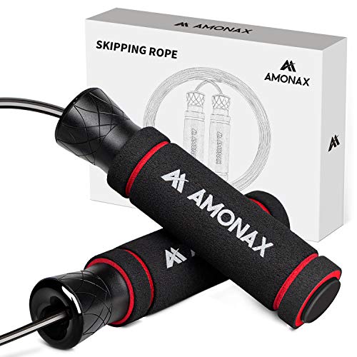 Amonax Cuerda Saltar, Comba Crossfit Hombre Mujer, Combas para Saltar para Boxeo Entrenamiento, Jump Rope Fitness Ejercicio Gimnasio en Casa, Cable Skipping Rope para Material Crossfit Crossrope