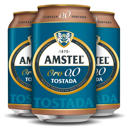 Amstel oro 0,0 cerveza tostada pack 24 latas 33cl - 7920 ml, el paquete puede variar