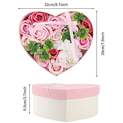 ANBET Caja de Regalo de Flores Falsas Jabón Artificial Rose Preservada para Siempre Regalo de Flores para Damas para el Día de la Madre el Día de San Valentín el Día del Maestro Boda (Rosa)