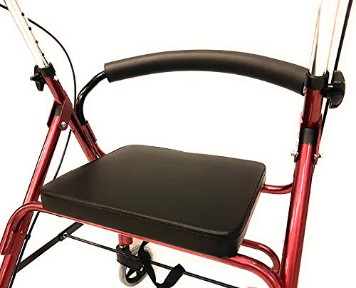 Andador de Aluminio Plegable Rojo 4 Ruedas - Andador Para Ancianos