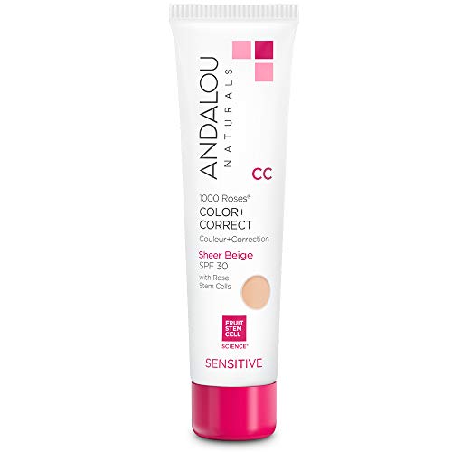 Andalou Naturals 1000 rosas CC Color + Correct Sheer Nude SPF 30, 2 onzas