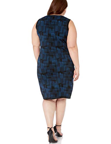 Anne Klein Plus Sweater Tank Dress Vestido, Anne Black/Juniper, 1X Más para Mujer