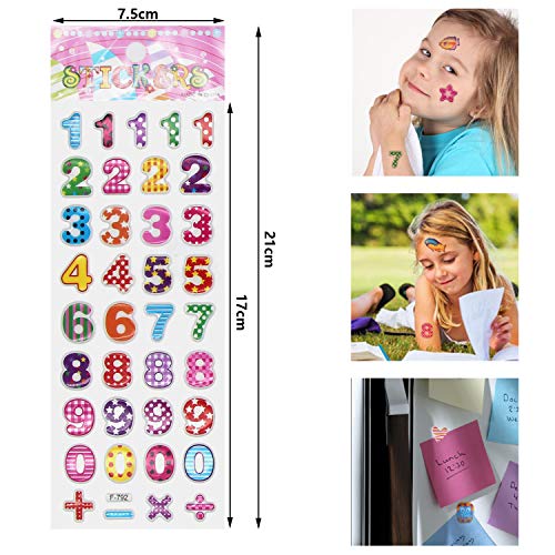 Annhao Pegatinas para Niños, 1000+ Pegatinas 3D Puffy Stickers para Regalos Gratificantes Scrapbooking Que Incluye Camiones, Aviones, Animales, Peces, Dinosaurios,Números,Frutas,Letras y Más(40 Hojas)