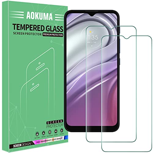 AOKUMA Protector de Pantalla para Motorola Moto G20, [2 Unidades] Cristal Templado para Motorola Moto G20 Fácil Instalación, Sin Burbujas, Alta Definicion, 9H Dureza, Anti-Arañazos