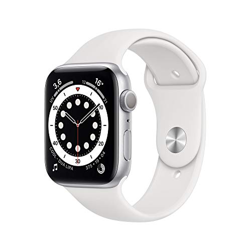 Apple Watch Series 6 (GPS, 44 mm) Caja de Aluminio en Plata - Correa Deportiva Blanca