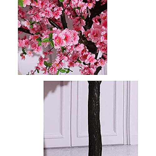 Árboles de Flor de Melocotón Artificial Árbol de Flor de Cerezo Artificial, Flor de Seda Flor de Sakura Falsa Interior Exterior Oficina,1.5×1m