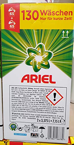 Ariel Detergente líquido, detergente de color, protección del color, 130 lavados (2 x 3.575 L)