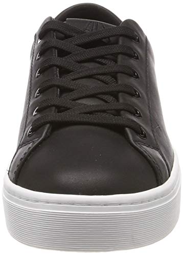 Armani Exchange Cow Leather Lace Up Sneaker, Zapatillas Mujer, Negro (Black + White A120), 36 EU