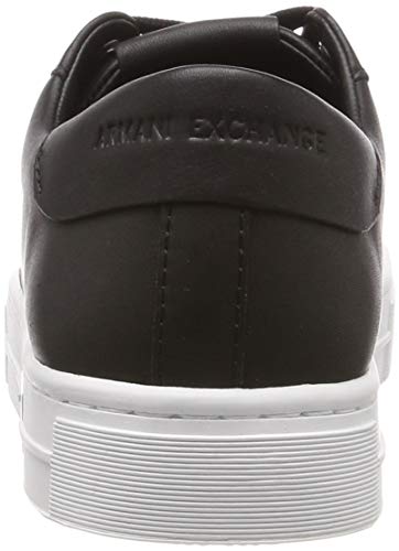 Armani Exchange Cow Leather Lace Up Sneaker, Zapatillas Mujer, Negro (Black + White A120), 38 EU