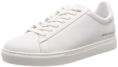 Armani Exchange Lace Up Sneaker, Zapatillas Hombre, Blanco (White 00001), 45 EU