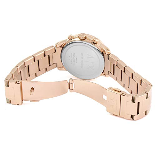 Armani Exchange Reloj para Dama con Cronógrafo de Acero Inoxidable Armani Exchange, Tamaño de Caja de 36 mm, Oro Rosa