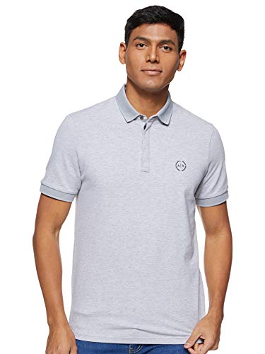 Armani Exchange Small Logo Everyday Polo, Gris (B09b Heather Grey 3929), Hombre