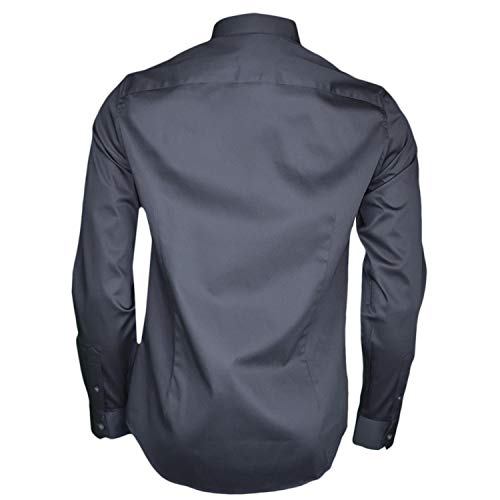 Armani Exchange Smart Stretch Satin Camisa, Negro (Black 1200), 42 (Talla del Fabricante: Medium) para Hombre