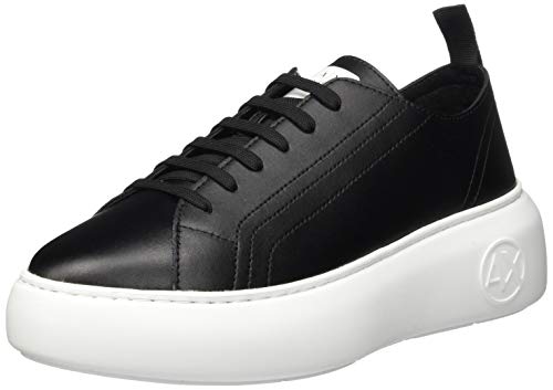 Armani Exchange The Super Sneaker, Zapatillas Mujer, Negro, 38 EU