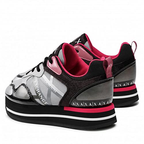 ARMANI EXCHANGE, Zapatillas deportivas para mujer, gris negro, talla mediana EU cód. XDX069, gris, 40 EU