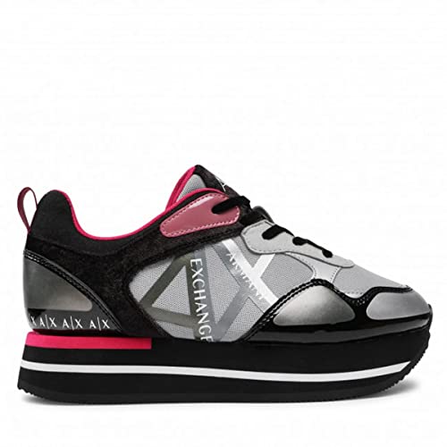 ARMANI EXCHANGE, Zapatillas deportivas para mujer, gris negro, talla mediana EU cód. XDX069, gris, 40 EU