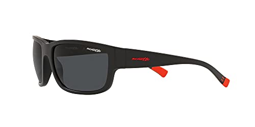 ARNETTE An4256 Bushwick Wrap Gafas de sol para hombre, Negro Mate/Gris Oscuro,