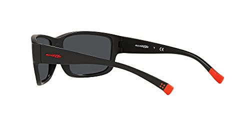 ARNETTE An4256 Bushwick Wrap Gafas de sol para hombre, Negro Mate/Gris Oscuro,