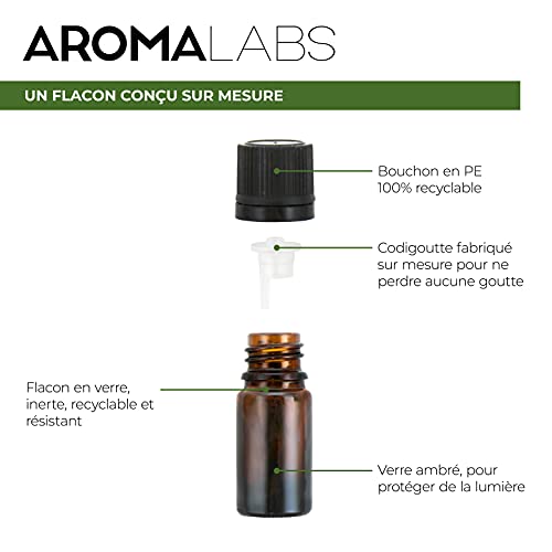 Aroma Labs - Aceite Esencial de Eucalipto Radiado - Certificado Orgánico Ecocert - 100% Puro, Natural, Integral - Quimiotipo y Composición Bioquímica Garantizados - Eco-Embalaje en Francia - 30ml