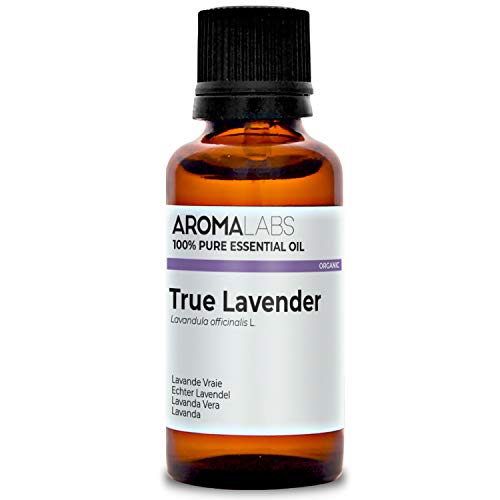 Aroma Labs - Aceite Esencial de Lavanda Verdadera - Certificado Orgánico Ecocert - 100% Puro, Natural, Integral - Quimiotipo y Composición Bioquímica Garantizados - Eco-Embalaje en Francia - 30ml