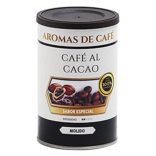 Aromas de Café - Café Molido con Cacao - Café 100% Arábica Tostado - Aroma y Sabor a Cacao - Agradable - Estimulante - Propiedades Antioxidantes - 100 gr.