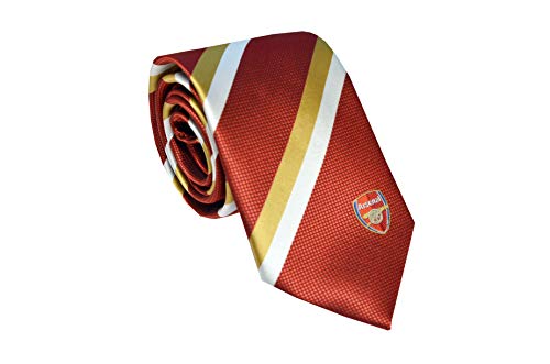 Arsenal FC - Corbata oficial con el escudo del club - Rojo/blanco/dorado - talla única