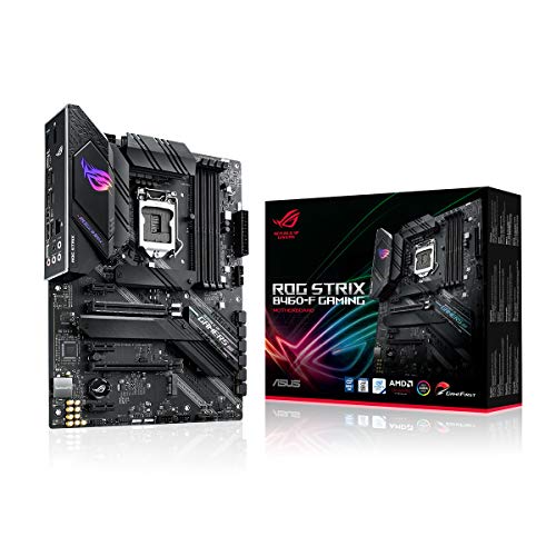 ASUS ROG Strix B460-F Gaming - Placa Base Gaming ATX Intel de 10a Gen LGA 1200, Dual M.2, DDR4, LAN 1Gb, HDMI, DP, USB 3.2 Gen 2, USB de Tipo C, Thunderbolt 3 e iluminación RGB Aura Sync