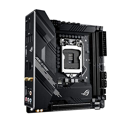 ASUS ROG Strix B460-I Gaming - Placa Base Mini-ITX Intel de 10a Gen LGA 1200 con VRM 6+2 Fases, Dual M.2, WiFi 6, LAN 1Gb, HDMI, USB 3.2 Gen 2, USB Tipo C, Thunderbolt 3 e iluminación RGB Aura Sync