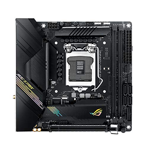 ASUS ROG Strix B460-I Gaming - Placa Base Mini-ITX Intel de 10a Gen LGA 1200 con VRM 6+2 Fases, Dual M.2, WiFi 6, LAN 1Gb, HDMI, USB 3.2 Gen 2, USB Tipo C, Thunderbolt 3 e iluminación RGB Aura Sync