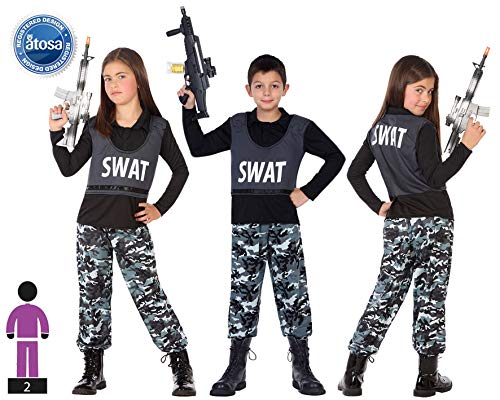 Atosa disfraz policia niño unisex infantil swat 10 a 12 años