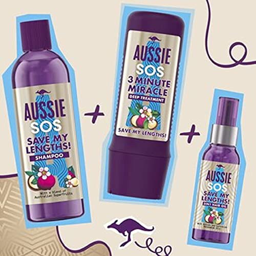 Aussie SOS Save My Lengths! Aceite Para Pelo 3 En 1 | Con Aceites De Aguacate Y Nuez De Macadamia Australianos | Desenreda, Desencrespa Y Arregla Las Puntas Abiertas |, 100ml