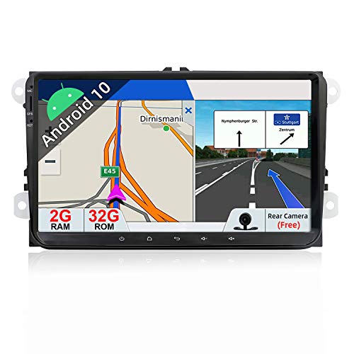 Autoradio Android 9.0 Estéreo Compatible con Golf/Skoda/Seat/Polo GPS - 2 DIN | Cámara Trasera&Canbus Gratis| 9 Pulgada - Soporte Dab Mandos de Volante USB 4G WiFi Bluetooth MirrorLink Google Carplay