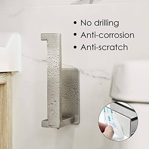 Auxmir Portarrollos Papel Higiénico,Portarrollos Baño, Porta Rollo Adhesivo de Acero Inoxidable para Baño, Soporte Papel Higienico sin Taladro, Plata