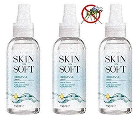 Avon 3 aerosoles Skin so Soft con aceite de jojoba, también como spray antimosquitos.