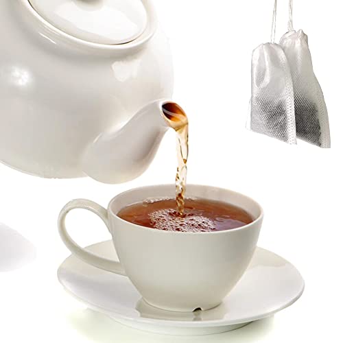 AYEUPZ 200 bolsas de té desechables con cordón, bolsas de té vacías para té, frutas, flores de té, especias y hierbas en polvo, 5 x 7 cm