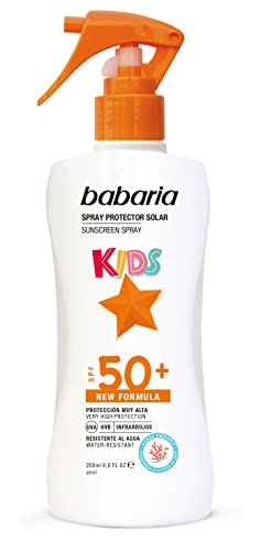 Babaria - Spray protector solar SPF50+ Kids - Protección solar muy alta para niños - 200 ml