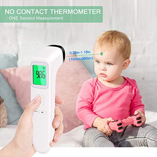 Babify Termometro Infrarojos sin Contacto para adultos y niños 4 en 1 - Medición Ultrarápida y Precisa en personas, objetos y ambiente - Pantalla Retroiluminada