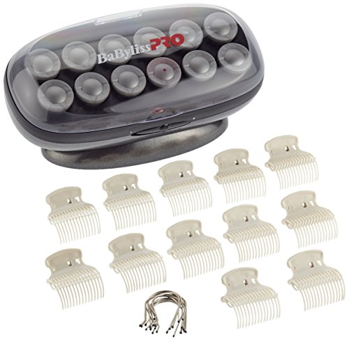 BaByliss PRO - Kit de 12 rulos calentables, de cerámica, plateado