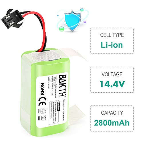 BAKTH 14.4V 2600mAh Li-Ion Batería de Reemplazo para Conga Excellence 990 950 1090, Ecovacs Deebot N79 N79S DN622, Eufy RoboVac 11 11S 12 15C 30 30C 35C, IKOHS NETBOT S14 S15