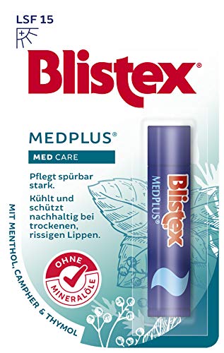 Bálsamo de labios Blistex MedPlus, cuidado intenso, para labios agrietados, quemados, secos y sin brillo