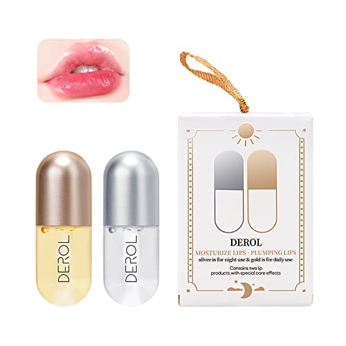 Bálsamo de Labios, Cuidado Natural de Labios, Relleno Labial Natural Suero Natural para el Cuidado de Los Labios y Realzador de Labios, Aumenta Elasticidad de Los Labios ( 2 Piezas)