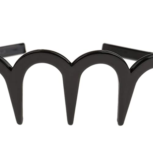 Baobiutin Diadema corrugada, Banda de Cabello de Metal Ondulado Unisex de Primavera con Dientes Largos con Diadema Negra 1pc 1pc